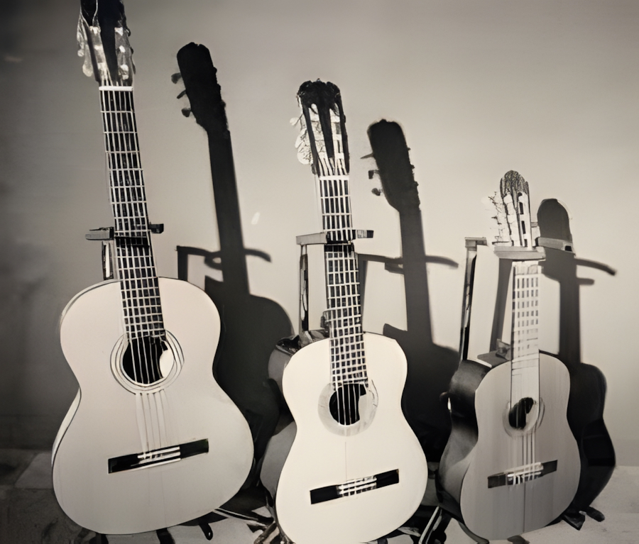 Sammlung verschiedener Gitarren
